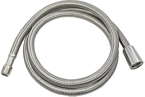 tecuro Ersatz Brauseschlauch für Geschirrbrause, Anschluss M15/1 x 1/2 Zoll Konusmutter Länge 120 cm Edelstahlumflechtung für Küchenarmaturen