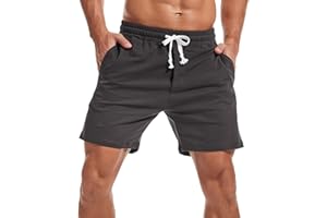 Amy Coulee Mens Sweat Shorts 5.5 Inch Workout Drawstring Cotton Casual Shorts with Pockets