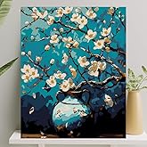 Sayılarla Boyama Tuval Seti Fır&ccedil;a Boya Dahil &Ccedil;ıtaya Gerili 40x50 CM - Mavi Bahar