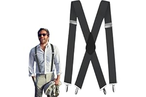 ENITHELITE Bretelle Eleganti Uomo e Donna - 5cm Lavoro, Vintage, Moderne Con 4 Clip - Forma Di X Con Clip Robuste - Reggicalze