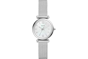 Fossil Carlie Reloj para Mujer, Movimiento de Cuarzo con Correa de Acero o Piel
