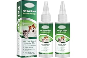 Meunhy 2pcs Dog & Cat Eye Drops, Mild and Non-Irritating, Cleanser for Eye Drops for Dogs, Can Effectively Remove Pet Tear Stains, Relieve Dryness and Itching