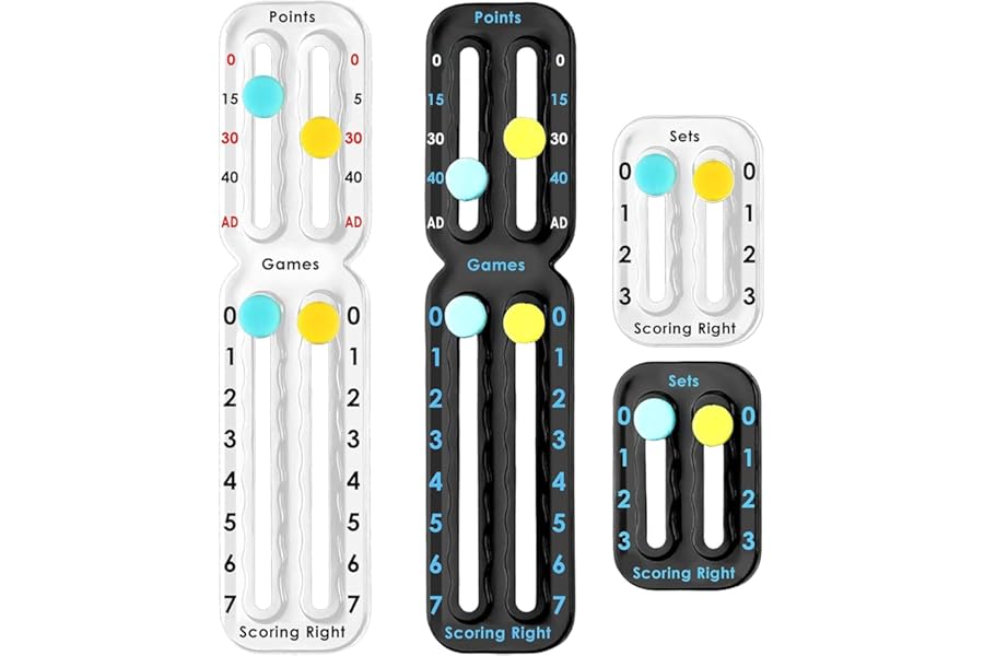 Tniytru Padel Score Counter, Tennis Accessories, Tennis Score Keeper, Padel Gifts, 2-Piece Set in Black and White.
