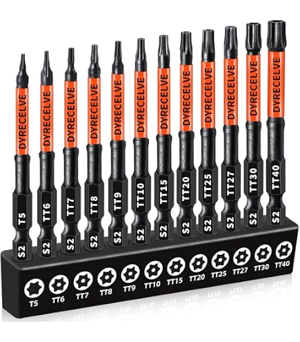 ALAZCO 13-Piece Tamper Proof Torx Bit Set - TT-4 To TT-40, 1/4" Hex Shank, CrV Steel, Made In Taiwan (AZ13TSB) - View #8