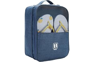 3DTENGKIT Reise Schuhtasche, wasserdichte Schuhtasche hält 3-Paar Schuhe für Reise tragbare Schuhe Tasche und täglichen Gebrauch Aufbewahrungstasche mit Griff (Navy, L)