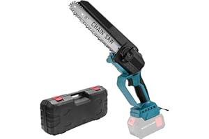 blayram Mini tronconneuse sans fil, tronçonneuse sans fil de 8 pouces, tronçonneuse électrique à main, compatible avec batterie Makitta 18 V (Sans batterie), tronçonneuse à une main pour arbres