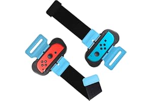 EEEKit 2 Stück Armband für Just Dance 2022 2021 2020 2019 Verstellbarer Elastischer Gurt Kompatibel mit Nintendo Switch Joy Con Controller, Armbinden Gurt für Erwachsene und Kinder(Schwarz&Blau)