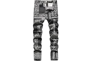 AIYINO Mens All Waist Straight Leg Stylish Denim Jeans, Blue, 32x34