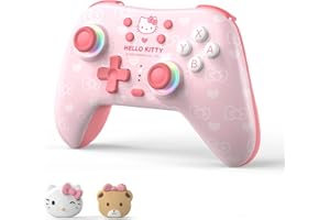 Kuitmor Wireless Controller für PC/Linux/Switch/iOS/Android, Ein-Tasten-Pairing Aufweck-Bluetooth-Controller, 1000mAh Akku, 6-Achsen-Bewegung, Linearmotor Gaming-Controller - HLK
