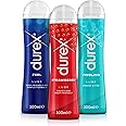 Durex Lube 3 Pack, 300ml - Feel Play, Warming, Tingling, Water-Glycerin Based, 100ml Each, Compatible with Condoms and Toys, Enhances Intimacy, Smooth, Long-Lasting, Easy Clean-Up