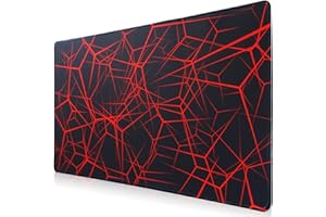 Hosimoln Tapis de Souris de Jeu, Grand Tapis de Souris Taille 70x30CM épaisseur 3MM, Tapis de Souris d'ordinateur antidérapant et étanche avec Bords Cousus pour jeux/bureau/maison-70x30 Rednet