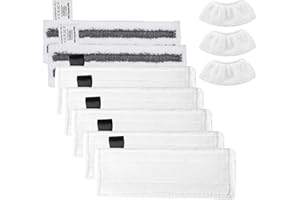 APOLLOPTIMUM 10 Pack Microfibre Steam Cleaner Pads Compatible with Karcher EasyFix SC2, SC3, SC4, SC5, Steam Cleaner Replacement Cloths Pads for Floor & Hand Held Steamer, Accessories Mop Pads for Karcher Steam Cl