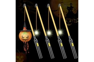 WD&CD 4 sztuki kijków do latarni LED 50 cm czarne, elektroniczna pałeczka do latarni na Halloween, na imprezę kostiumową