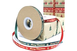 YUNYU Christmas Ribbon - 2 Rolls, 1cm*45m Red Satin, 0.39in*50yd, Gift Wrapping & Crafting