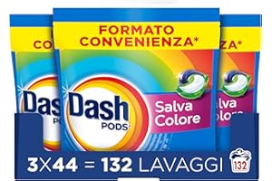 Dash Pods Detersivo Lavatrice In Capsule, 44 Lavaggi, Salva Colore, Rimuove Le Macchie, Igienizza, Brillantezza Per I Capi