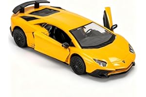 TGRCM-CZ 1/36 Scale Lamborghini Aventador LP770-4 Casting Car Model, Zinc Alloy Toy Pull Back Vehicles Toy Car for Toddlers Kids Boys Girls Gift (Yellow)