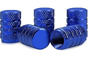 kwmobile 5en1: Capuchons de Valve - Capuchons en Métal pour Voiture Moto Vélo Pneus - Bleu