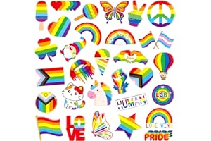 UPINS 30 pines de orgullo acrílicos con diseño de arcoíris LGBT, esmalte gay para camisa, sombrero, mochila, decoración, joyería de regalo (30 estilos)