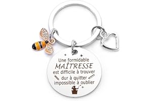 LXSAZP Cadeau Maitresse Porte Clef Maitresse Cadeau Noel Maitresse D'école Cadeau Maitresse D'école Fin D'année Cadeau Professeur Merci Cadeau Maitresse Noel Cadeaux Maitresse Cadeau Remerciement Original