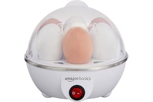 amazon basics Electric Egg Boiler | 350 Watt | Boils Upto 7 Eggs | Automatic Operation, 3 Boiling Modes | Overheat Protection