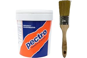 PECTRO Peinture blanche anti humidité 750 ml – Kit avec pinceau - peinture mate respirante intérieurs murs et plafonds, cuisine, salle de bains, sous-sol