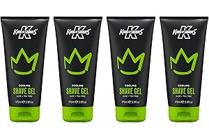 King of Shaves Supercooling Aloe Vera Low Foam Shaving Gel for Men 175ml QUAD PACK