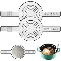 Silikon Backmatten Set 2-teilig Für Dutch Oven - Runde & Ovale Brotbackmatten Mit Langen Griffen