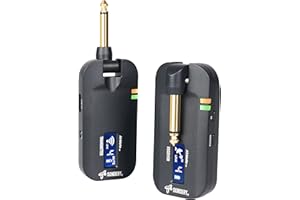 Sondery Kabellos 5,8GHz Gitarren Sender Empfänger, digitales Gitarrensystem wiederaufladbar, kabelloses Gitarren-Basskabel für Gitarren-Bass