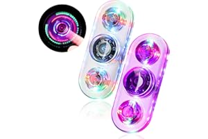 SCIONE 2 Pack LED Fidget Spinner – Light Up Fidget Toy for Kids & Adults | 3 Colour Modes, Sensory Stress Relief & Anti-Anxiety Spinner Toy with Smooth Spin & Durable Design (White Purple)