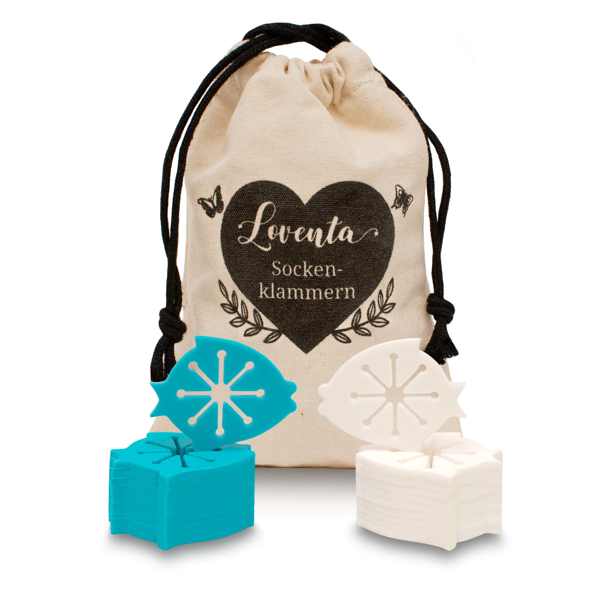 LOVENTA-Premium-Sockenklammern-fr-Waschmaschine-2-Jahre-Zufriedenheitsversprechen-inkl-hochwertigem-Baumwollsckchen-Unfassbar-strapazierfhiges-Material-Sockenclips-in-hchster-Qualitt