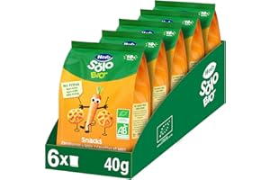 Hero Solo Bio, Snack di Carote e Mais 100% Biologico, Senza Glutine, Non Fritto - 6 confezioni da 40 gr
