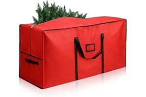 AWDK Christmas tree storage bag Fits Up to 7.5ft Tall, 600D Oxford waterproof with Durable Handles & Zipper Xmas Tree Storage Bag (RED)