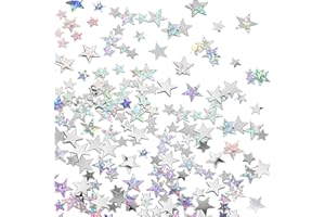 Giftota Star Confetti, Silver Table Star Confetti with Glitter Scatter, 30g Star Sequin Sparkles For Birthday Wedding Party Bridal Shower Decor (Glitter Silver)