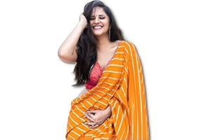 TreegoArt Fashion Damen Dola Seidenfolie bedruckter Party tragen Saree mit ungesticktem Blusenteil