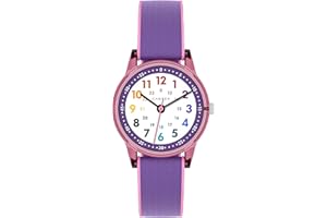 Cander Berlin MNA 0130 A Kinderarmbanduhr Klett Armbanduhr Kinder Mädchen 3 ATM wasserdicht Lernuhr analog pink violett