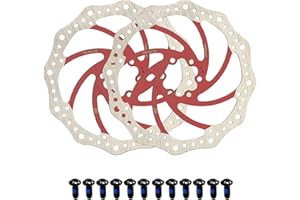 Jane Eyre 140mm 160mm 180mm 203mm Vélo Frein À Disque De Frein Center Lock Rotor,Disque de frein de vélo en acier inoxydable,Vélo de Montagne, MTB, BMX Accessoires de Vélo (Argent Rouge 180MM)