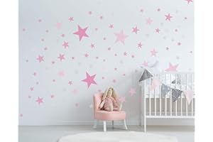 ELES VIDA - Tatuaż ścienny z 25 gwiazdami do pokoju dziecięcego – zestaw naklejek na ścianę – pastelowe kolory, gwiaździste niebo do przyklejenia naklejki ścienne naklejka ścienna – folia ścienna,