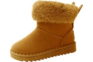 Fudaolee Kinder Winterstiefel Mädchen Warme Schneestiefel Jungen Plüsch Gefütterte Stiefeletten Baby Kleinkindschuhe Weichsohlen Schlupfstiefel