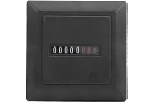 JEANOKO HM-1 Contador de Horas con Pantalla Digital Generador de Alta precisión Herramientas de Temporizador Industrial Negro Contador de Horas mecánico AC 220-240V 50Hz para maquinaria de ingeniería