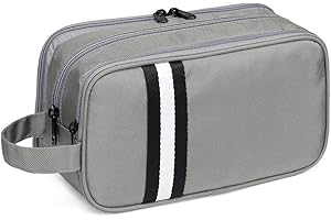 VASCHY Beauty Case,Beauty Case Uomo Donna Grande Borsa da Toilette da Viaggio Impemeabile Trousse Trucchi Cosmetico Borsa Bagno Uomo con Multi Scomparti Borsa Toilette Uomo Grigio