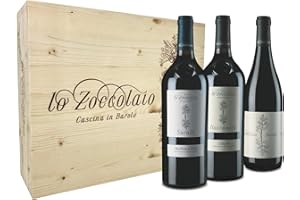 Lo Zoccolaio Barbera d'Alba + Langhe Rosso + Barolo Vin Rouge Italien dans Bois Cas 3 Bouteilles x 75 cl