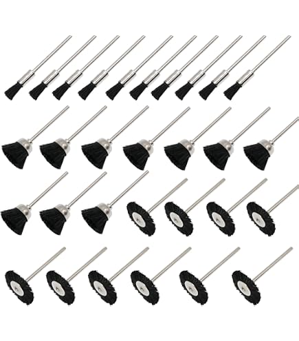 Aexit 12 Pièces Brosse à Poils Nylon 25mm Tige 3mm Pour Outil Rotatif Dremel - Idéal Pour Nettoyage Et Polissage