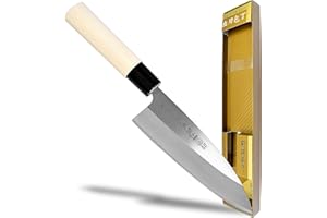 JAPANBARGAIN Seki Riu SR300 Deba Couteau Japonais Acier/Bois Beige/INOX 28,5 x 5 x 2,3 cm