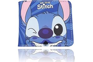 PQKL-party Stitch Carteras, Stitch Monedero, Stitch Billeteras, Cartera Niños Stitch, PU Carteras Cremallera,Stitch Anime Monedero, Plegable Monedero para Niños Niñas Fan Navidad Cumpleaños Regalo
