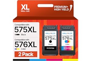 HALLOLUX PG-575 XL CL-576XL Sostituzione per Cartucce Canon 575 576 XL per PIXMA TS3550i TS3551i TS3750i TR4755i TR4750i TR4751i TS4756i TS3751i (Nero e Colore, 2-Pack)