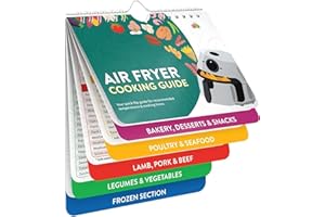 Seafly Air Fryer Cheat Sheet Magnets Cooking Guide Booklet, Air Fryer Magnetic Cheat Sheet Set Cooking Times Chart, Cookbooks Air Fryer Accessories Oven Cooking Pot Temp Guide Kitchen Conversion (A)