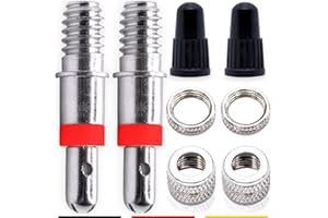 ANYKING Ensemble Complet de Valve de vélo de 8 pièces, 2 valves de vélo, Valve de vélo de Remplacement, Valve Dunlop, Capuchons, écrou de Jante, écrou Union pour Valve Standard NV DV Puky