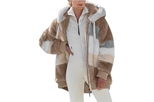 SYDUZAX Giacca Invernale Pile Donna Taglie Forti Offerte Cappotto Sherpa Teddy Giacca Sci Felpa con Cappuccio in Peluche Fronte-retro con Cerniera Coulisse in Più Colori Cappotto Calda Ampia Confortevole