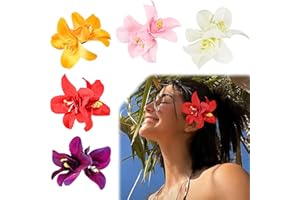 Nayyana Lot de 5 barrettes à cheveux en forme de fleurs artificielles - Épingles à cheveux hawaïennes pour les vacances à la mer - Accessoires de cheveux pour mariée - Pour femme