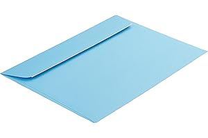 ‎BLANKE BRIEFHÜLLEN 100 Stück, Farbige Briefumschläge, DIN C5, Haftklebung mit Abziehstreifen, Gerade Klappe, 120 g/qm Colorista, Ohne Fenster, Blau (Hellblau), Blanke Briefhüllen